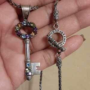 Effy 925 & 18k Key Pendant and Toggle Necklace.